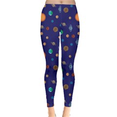 Space Sun Mercury Venus Earth Planet Galaxy Leggings  by Wegoenart