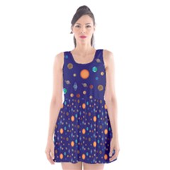 Space Sun Mercury Venus Earth Planet Galaxy Scoop Neck Skater Dress by Wegoenart