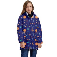 Space Sun Mercury Venus Earth Planet Galaxy Kid s Hooded Longline Puffer Jacket by Wegoenart