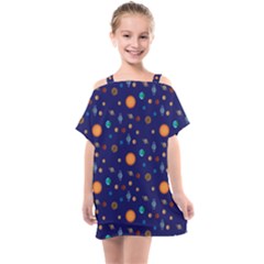 Space Sun Mercury Venus Earth Planet Galaxy Kids  One Piece Chiffon Dress by Wegoenart