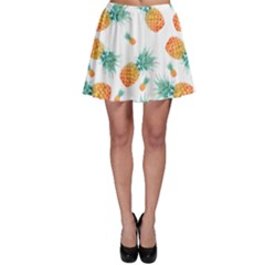 Pineapple Background Pattern Fruit Skater Skirt by Wegoenart