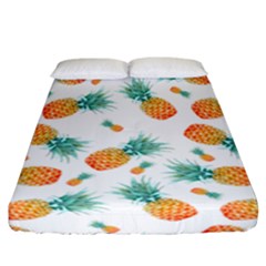 Pineapple Background Pattern Fruit Fitted Sheet (california King Size) by Wegoenart