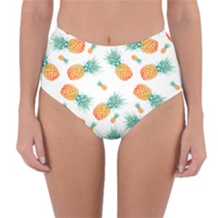 Pineapple Background Pattern Fruit Reversible High-waist Bikini Bottoms by Wegoenart