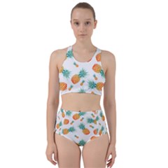 Pineapple Background Pattern Fruit Racer Back Bikini Set by Wegoenart