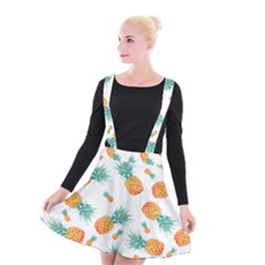 Pineapple Background Pattern Fruit Suspender Skater Skirt by Wegoenart