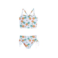 Pineapple Background Pattern Fruit Girls  Tankini Swimsuit by Wegoenart