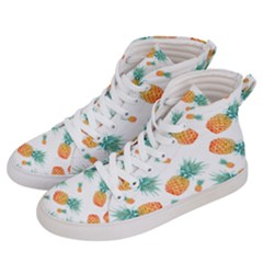 Pineapple Background Pattern Fruit Women s Hi-top Skate Sneakers by Wegoenart