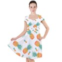 Pineapple Background Pattern Fruit Cap Sleeve Midi Dress View1