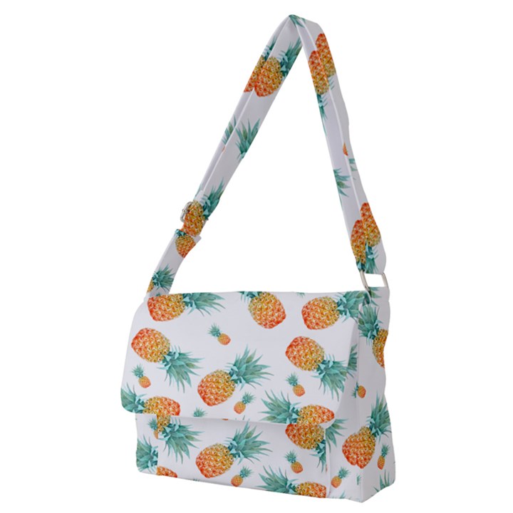 Pineapple Background Pattern Fruit Full Print Messenger Bag (M)