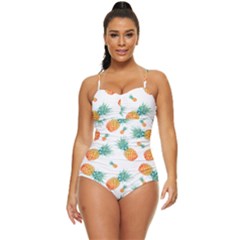 Pineapple Background Pattern Fruit Retro Full Coverage Swimsuit by Wegoenart