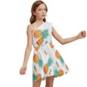 Pineapple Background Pattern Fruit Kids  One Shoulder Party Dress View2