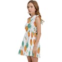 Pineapple Background Pattern Fruit Kids  One Shoulder Party Dress View3