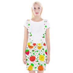 Pattern Fruit Fruits Orange Green Braces Suspender Skirt