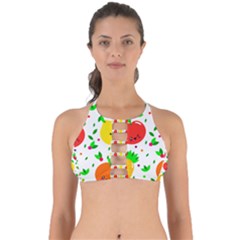 Pattern Fruit Fruits Orange Green Perfectly Cut Out Bikini Top by Wegoenart