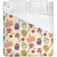 Cupcake Pattern Lollipop Duvet Cover (king Size) by Wegoenart