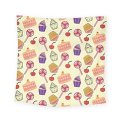 Cupcake Pattern Lollipop Square Tapestry (small) by Wegoenart