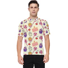 Cupcake Pattern Lollipop Men s Short Sleeve Rash Guard by Wegoenart