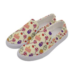 Cupcake Pattern Lollipop Women s Canvas Slip Ons by Wegoenart