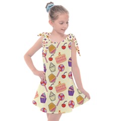 Cupcake Pattern Lollipop Kids  Tie Up Tunic Dress by Wegoenart