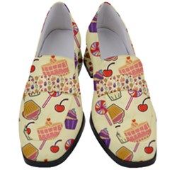 Cupcake Pattern Lollipop Women s Chunky Heel Loafers by Wegoenart