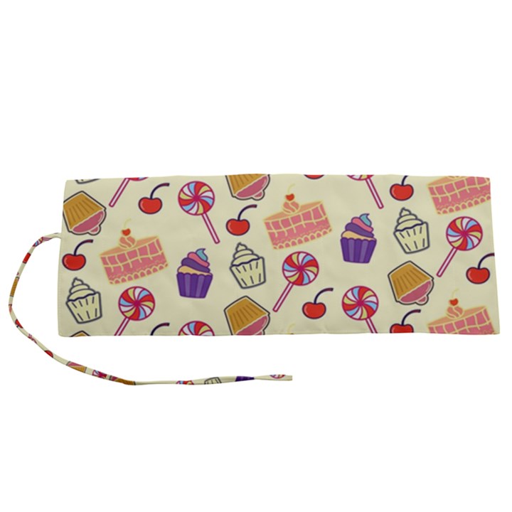 Cupcake Pattern Lollipop Roll Up Canvas Pencil Holder (S)