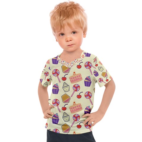 Cupcake Pattern Lollipop Kids  Sports Tee by Wegoenart