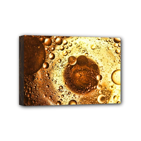 Olive Oil Bubbles Gold Oil Food Mini Canvas 6  X 4  (stretched) by Wegoenart