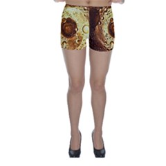 Olive Oil Bubbles Gold Oil Food Skinny Shorts by Wegoenart