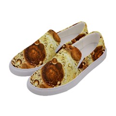 Olive Oil Bubbles Gold Oil Food Women s Canvas Slip Ons by Wegoenart