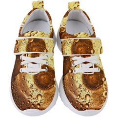 Olive Oil Bubbles Gold Oil Food Kids  Velcro Strap Shoes by Wegoenart