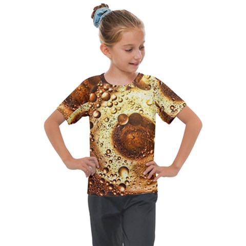 Olive Oil Bubbles Gold Oil Food Kids  Mesh Piece Tee by Wegoenart