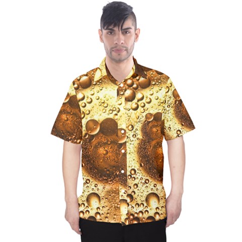 Olive Oil Bubbles Gold Oil Food Men s Hawaii Shirt by Wegoenart