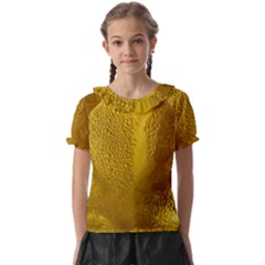 Beer Drink Glass Yellow Cup Bar Kids  Frill Chiffon Blouse by Wegoenart