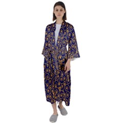 Spiral Pattern Texture Fractal Maxi Satin Kimono by Wegoenart