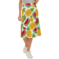 Watermelon Pattern Fruit Summer Midi Panel Skirt by Wegoenart