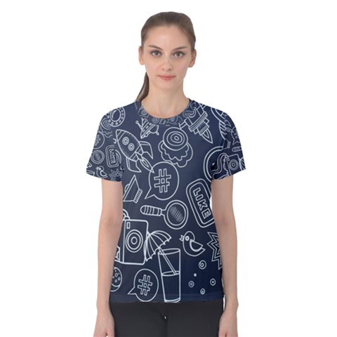 Internet Planet Drink Computer Women s Cotton Tee by Wegoenart