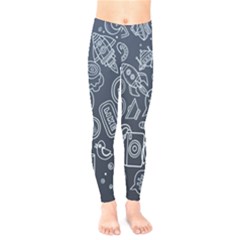 Internet Planet Drink Computer Kids  Leggings by Wegoenart