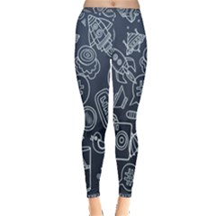 Internet Planet Drink Computer Inside Out Leggings by Wegoenart