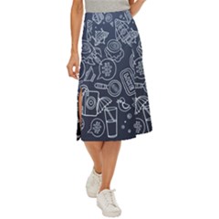 Internet Planet Drink Computer Midi Panel Skirt