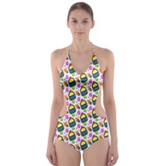 Sweet Dessert Food Cake Pattern Cut-out One Piece Swimsuit by Wegoenart