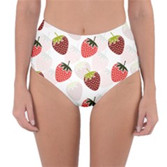 Strawberry Pattern Background Reversible High-waist Bikini Bottoms by Wegoenart