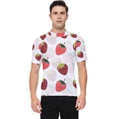 Strawberry Pattern Background Men s Short Sleeve Rash Guard by Wegoenart