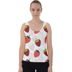 Strawberry Pattern Background Velvet Tank Top