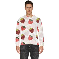 Strawberry Pattern Background Men s Fleece Sweatshirt