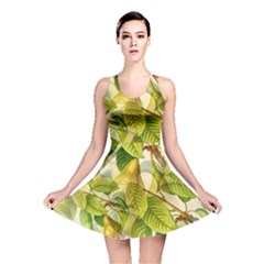 Pear Fruit Tree Organic Pattern Reversible Skater Dress by Wegoenart