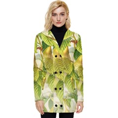 Pear Fruit Tree Organic Pattern Button Up Hooded Coat  by Wegoenart