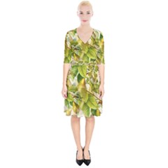 Pear Fruit Tree Organic Pattern Wrap Up Cocktail Dress by Wegoenart