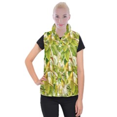 Pear Fruit Tree Organic Pattern Women s Button Up Vest by Wegoenart