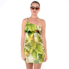 Pear Fruit Tree Organic Pattern One Soulder Bodycon Dress by Wegoenart