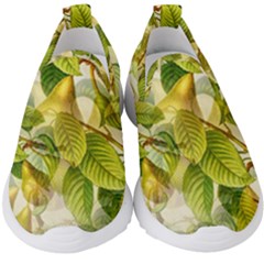 Pear Fruit Tree Organic Pattern Kids  Slip On Sneakers by Wegoenart